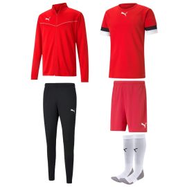 Puma Team Rise Fussball Jacken Set Kinder 5-teilig Polyesterjacke Polyesterhose Fussball Trikot Fussballshort Sockenstutzen