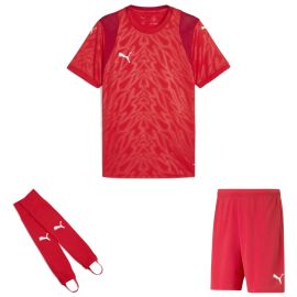 Puma teamCUP Trikotsatz Herren Damen 3-teilig Fussball Trikot Fussballshort Torwart Stegstutzen Core Stirrup