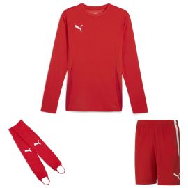 Puma teamGoal Trikotsatz langarm Herren Damen 3-teilig Langarmtrikot Fussballshort Torwart Stegstutzen Core Stirrup