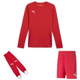 Puma teamGoal Trikotsatz langarm Kinder 3-teilig Langarmtrikot Fussballshort Torwart Stegstutzen Core Stirrup