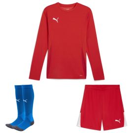 Puma teamGoal Trikotsatz langarm Herren Damen 3-teilig Langarmtrikot Shorts Fussballsocken