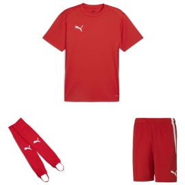 Puma teamGoal Trikotsatz Herren Damen 3-teilig Fussball Trikot Fussballshort Torwart Stegstutzen Core Stirrup