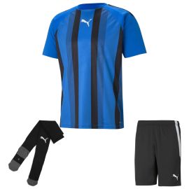 Puma Trikotsatz Team Liga Striped Kinder 3-teilig Fussball Trikot Fussballshort Core Sockenstutzen