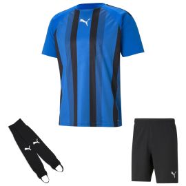 Puma Trikotsatz Team Liga Striped Kinder 3-teilig Fussball Trikot Fussballshort Torwart Stegstutzen Core Stirrup