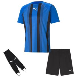 Puma Trikotsatz Team Liga Striped Kinder 3-teilig Fussball Trikot Shorts Torwart Stegstutzen Core Stirrup