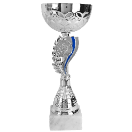 Pokal AK5685 inkl. 30 Buchstaben Gravur grau blau