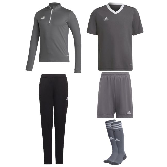 adidas Entrada 22 Fussball Trainingstop Set Herren Damen 5 teilig Trainingstop Trainingshose Fussball Trikot FuBball Short Sockenstutzen