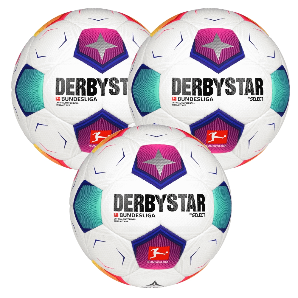 Derbystar 3er Bundesligaball Ballpaket Bundesliga 2023/2024