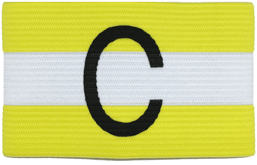 Diverse Kapitänsbinde Fussball Captain, One Size, gelb/weiß