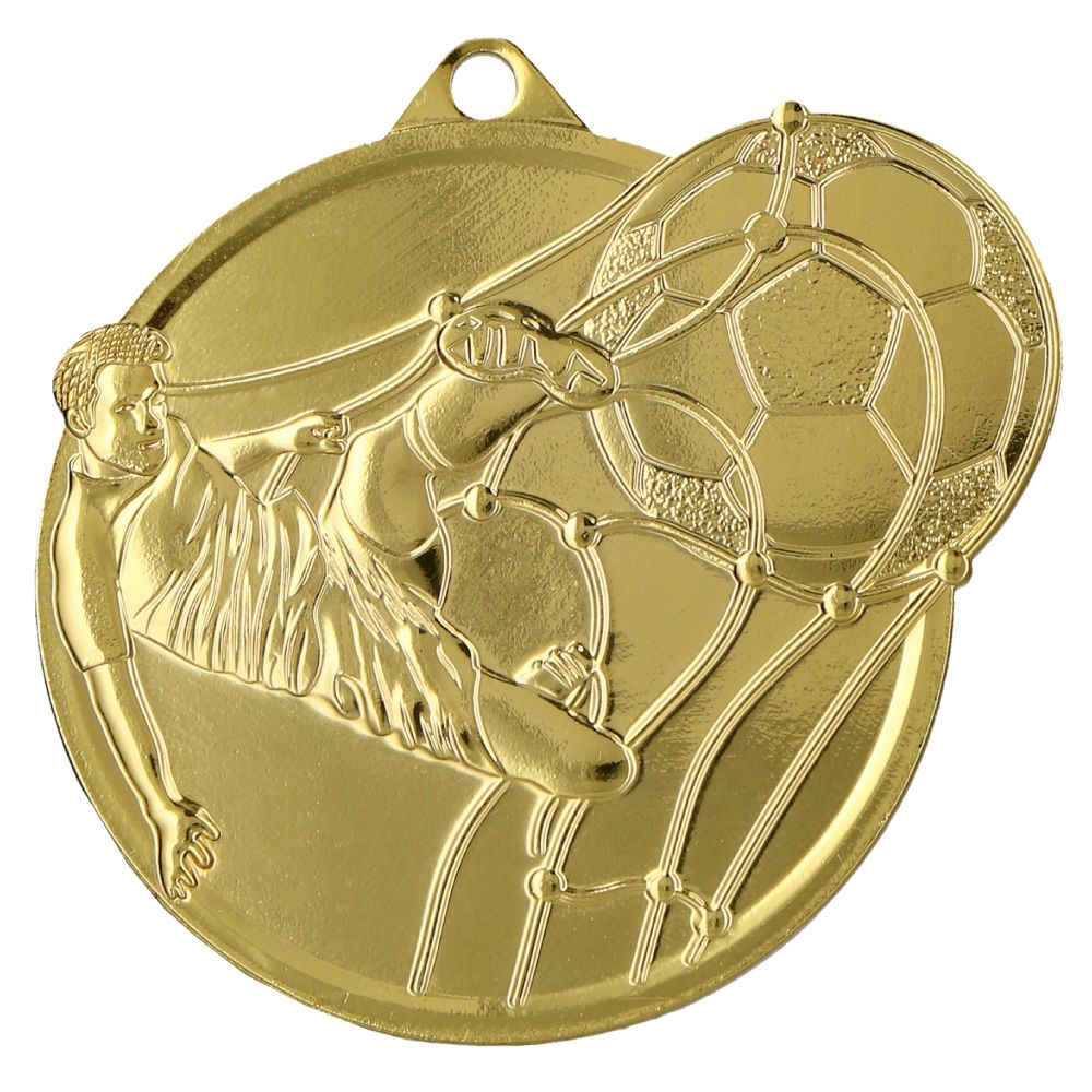 Medaille 6 x 5 cm „Fußball“, St, gold