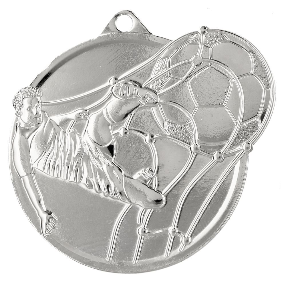 Medaille 6 x 5 cm „Fußball“, St, silber