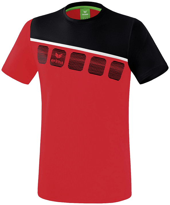 Erima 5-C T-Shirt Teamline, 164, rot/schwarz