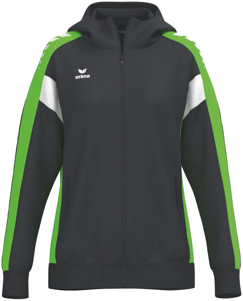 Erima Celebrate 125 Trainingsjacke mit Kapuze, 38, schwarz/grün/weiß