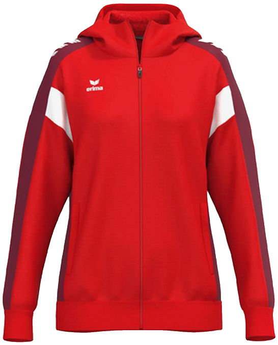 Erima Celebrate 125 Trainingsjacke mit Kapuze, 38, rot/weiß