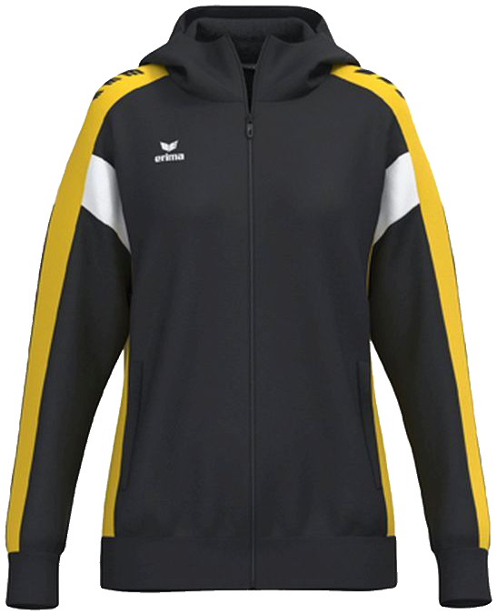 Erima Celebrate 125 Trainingsjacke mit Kapuze, 38, schwarz/gelb/weiß