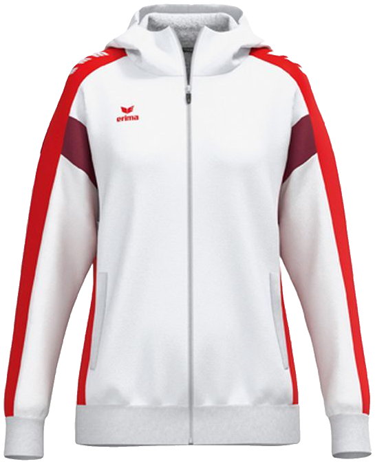 Erima Celebrate 125 Trainingsjacke mit Kapuze, 38, weiß/rot