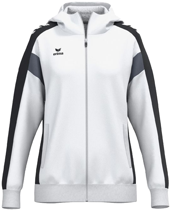 Erima Celebrate 125 Trainingsjacke mit Kapuze, 38, weiß/schwarz