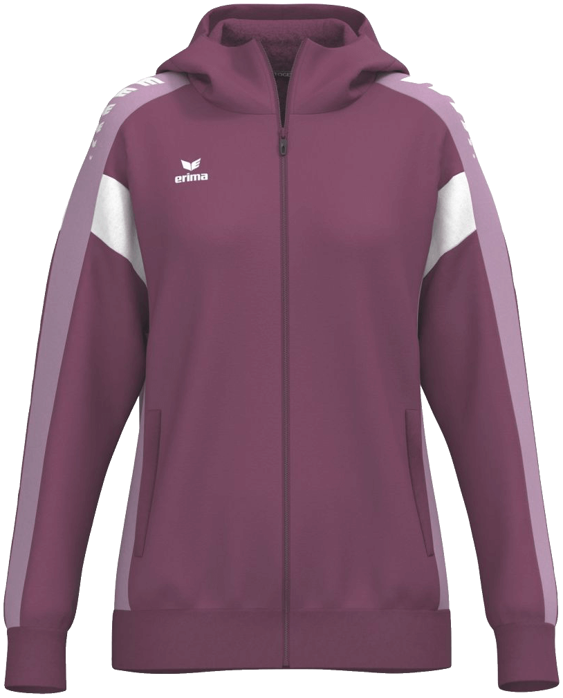 Erima Celebrate 125 Trainingsjacke mit Kapuze, 38, weinrot/weiß