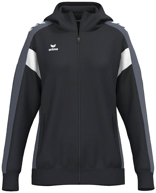 Erima Celebrate 125 Trainingsjacke mit Kapuze, 38, schwarz/grau/weiß