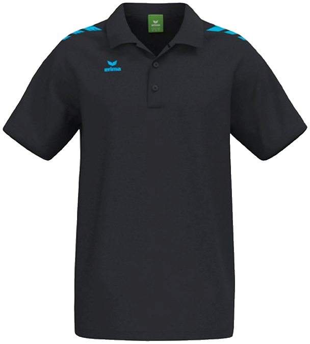 Erima CMPT 3 Wings Poloshirt, 4XL, schwarz/hellblau