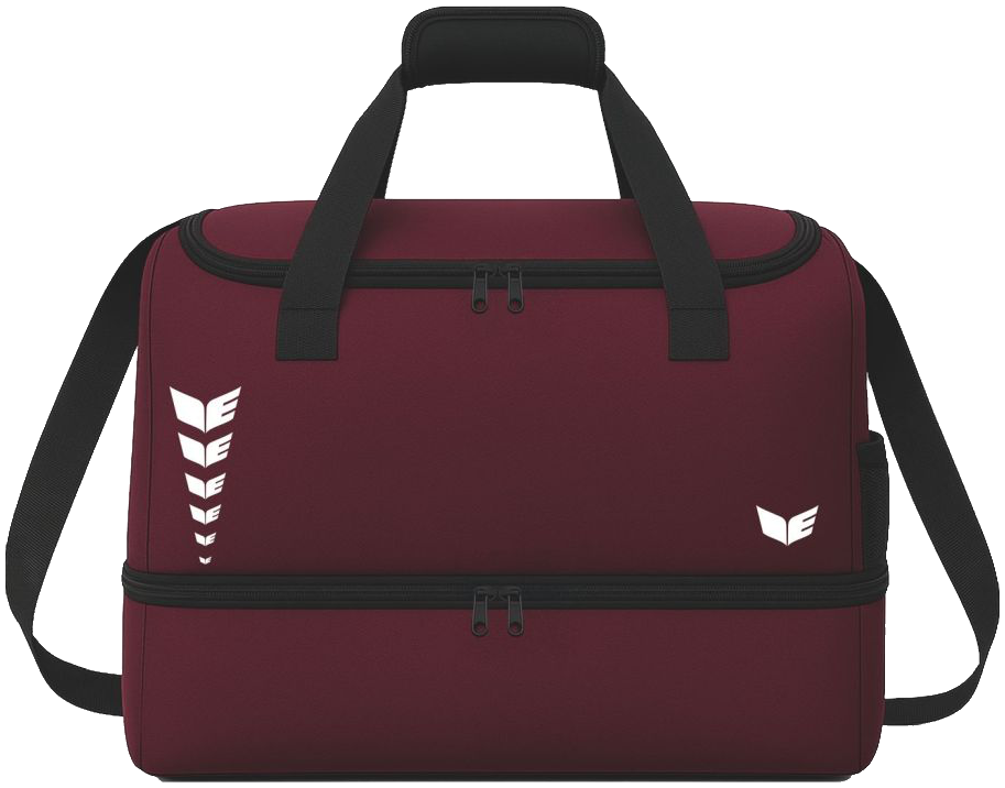 Erima Intro Sporttasche mit Schuhfach S, S, weinrot/weiß