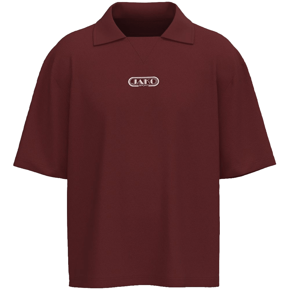 Erima Jako Poloshirt Wardrobe, 2XL, weinrot/schwarz