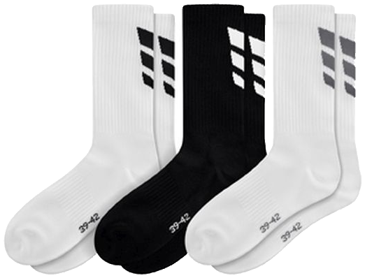Erima Socken 3er Pack 3 Wings, 47-50, weiß/schwarz/weiß