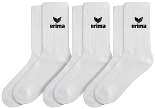 Erima Socken 3er Pack Sport, 47-50, weiß/schwarz
