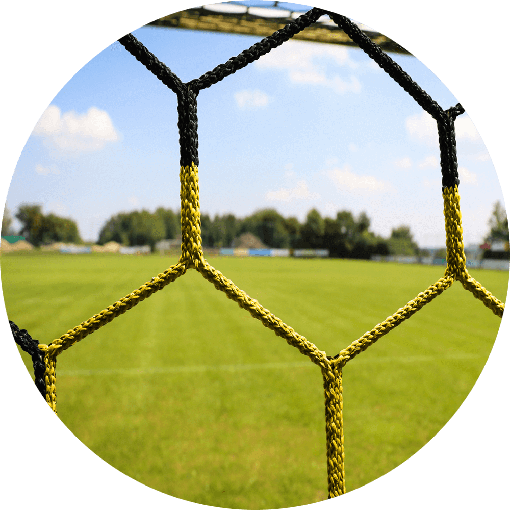 Diverse Fussballtornetze 3 5 mm Polypropylen Schachbrett, Paar, schwarz/gelb