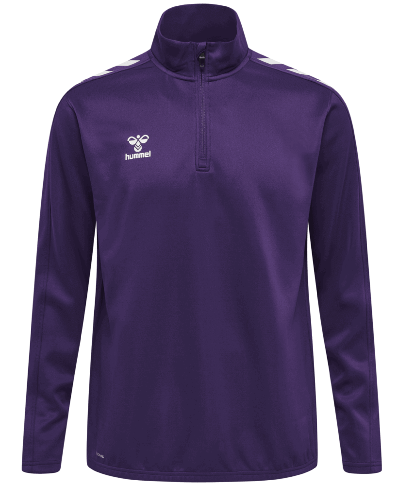 Hummel Core XK Fussball Poly Sweatshirt 1/2 Reissverschluss, XXXL, acai/weiß