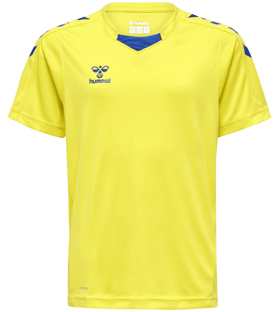 Hummel Core XK Fussball Poly Trikot, 176, neongelb/blau