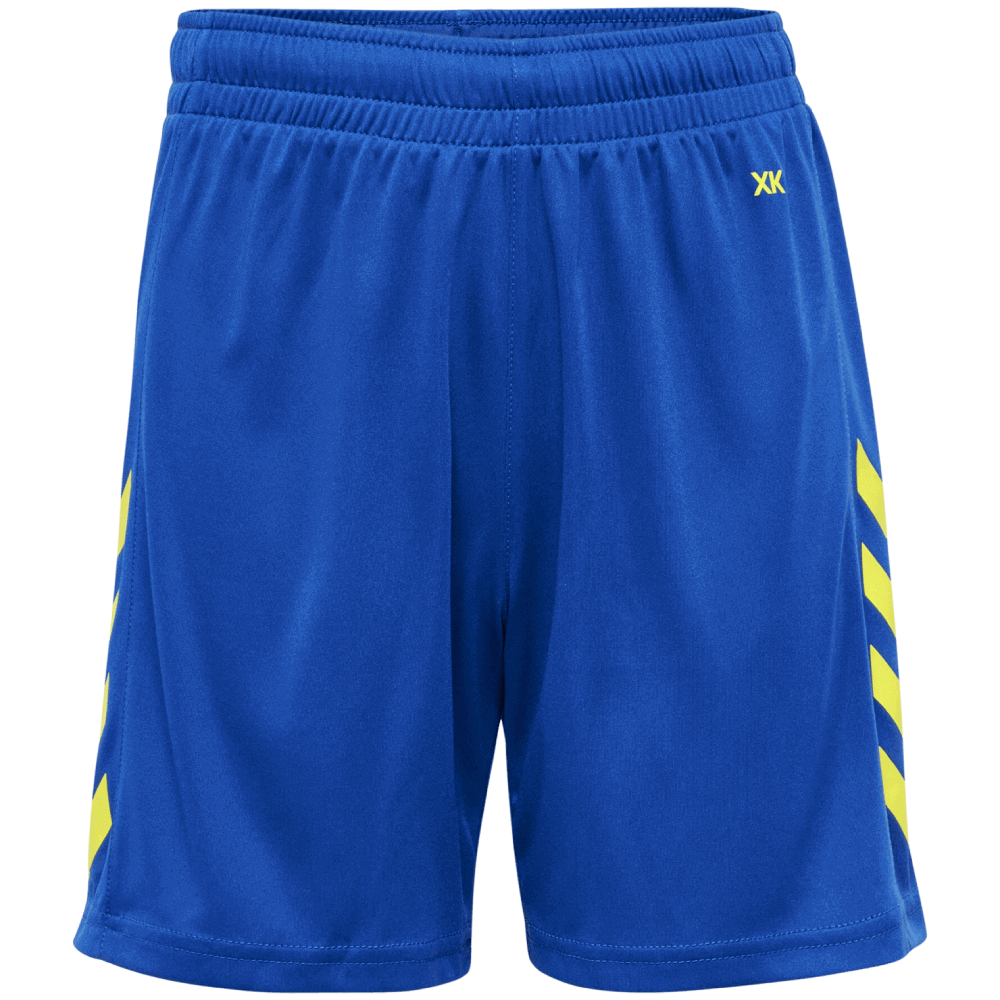 Hummel Core XK Polyestershorts, 176, blau/neongelb