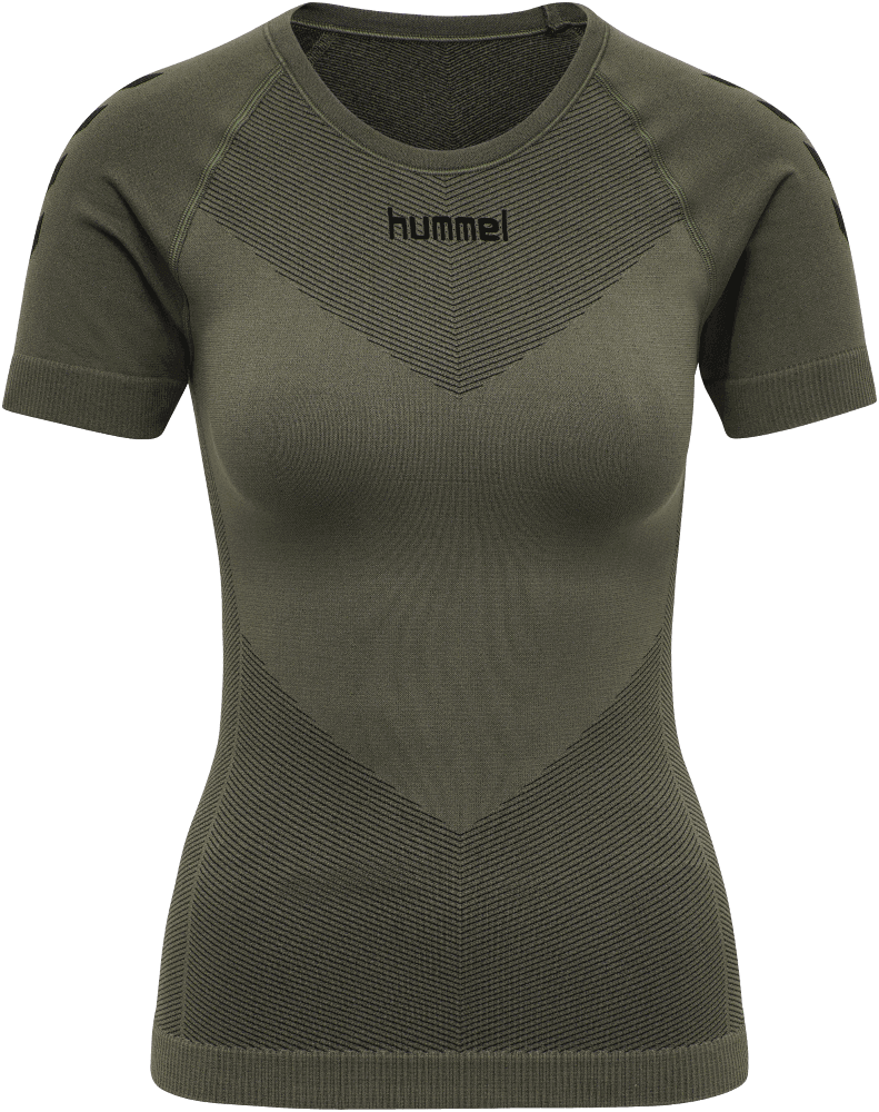 Hummel Damen kurzarm Funktionsshirt First Seamless, M-L, khaki