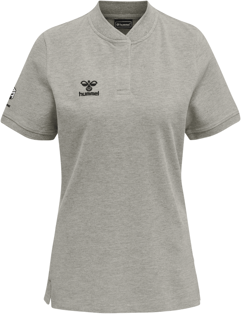 Hummel Poloshirt Damen move Grid, XXL, grau/weiß