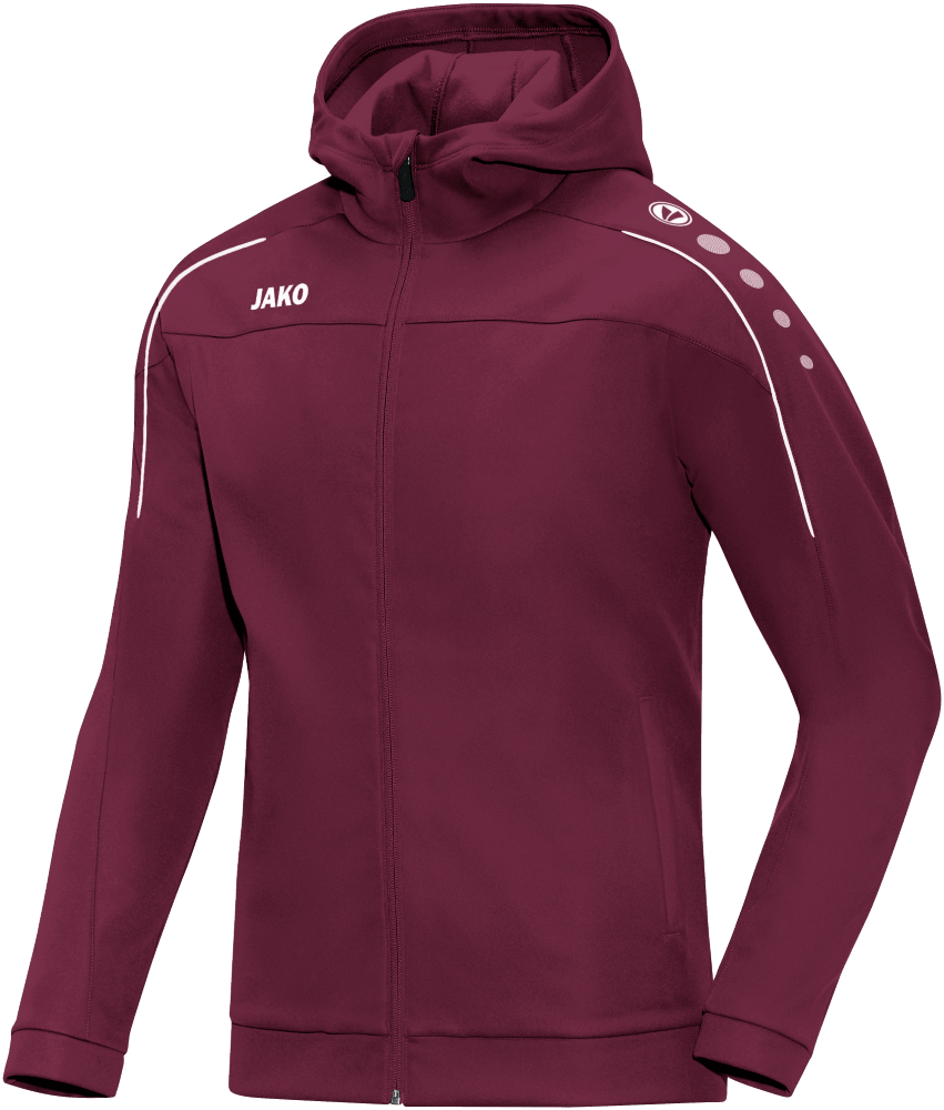Jako Classico Kapuzen Präsentationsjacke, 164, weinrot