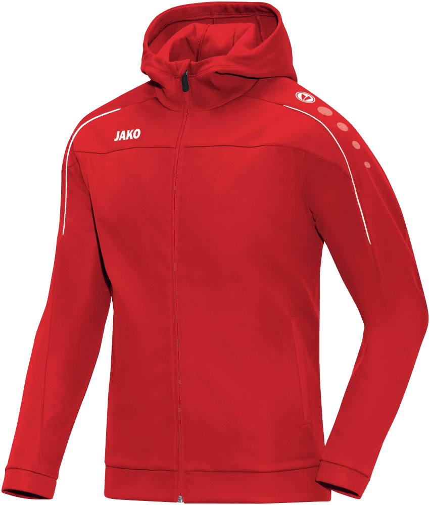 Jako Classico Kapuzen Präsentationsjacke, S, rot