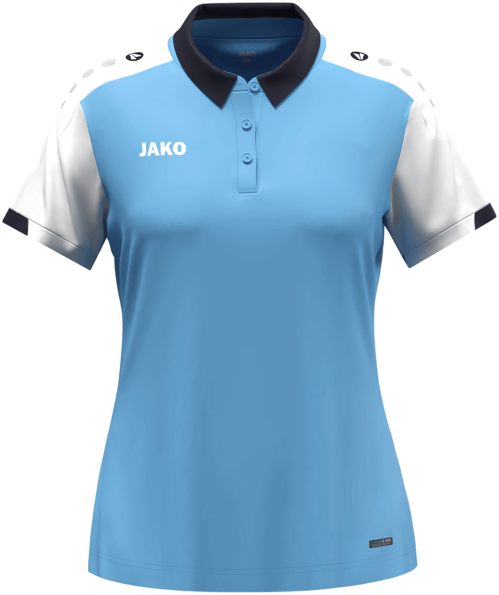 Jako Dynamic Damen Poloshirt Dynamic, XL, hellblau/marine/weiß