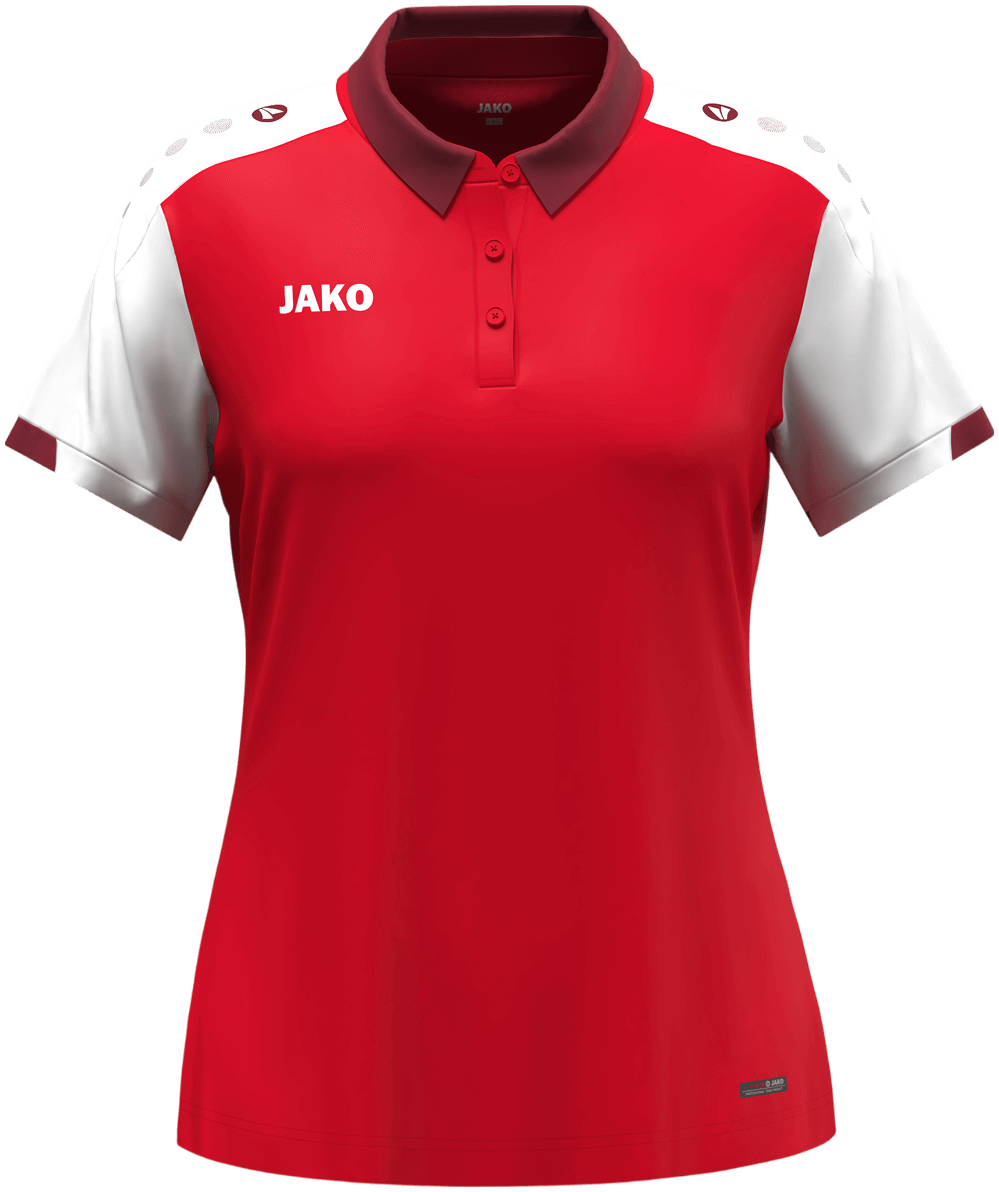 Jako Dynamic Damen Poloshirt Dynamic, XL, rot/weiß
