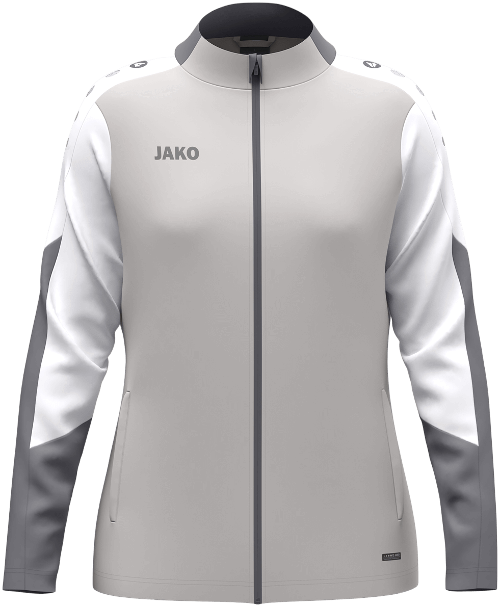 Jako Dynamic Damen Polyesterjacke Dynamic, XL, hellgrau/weiß