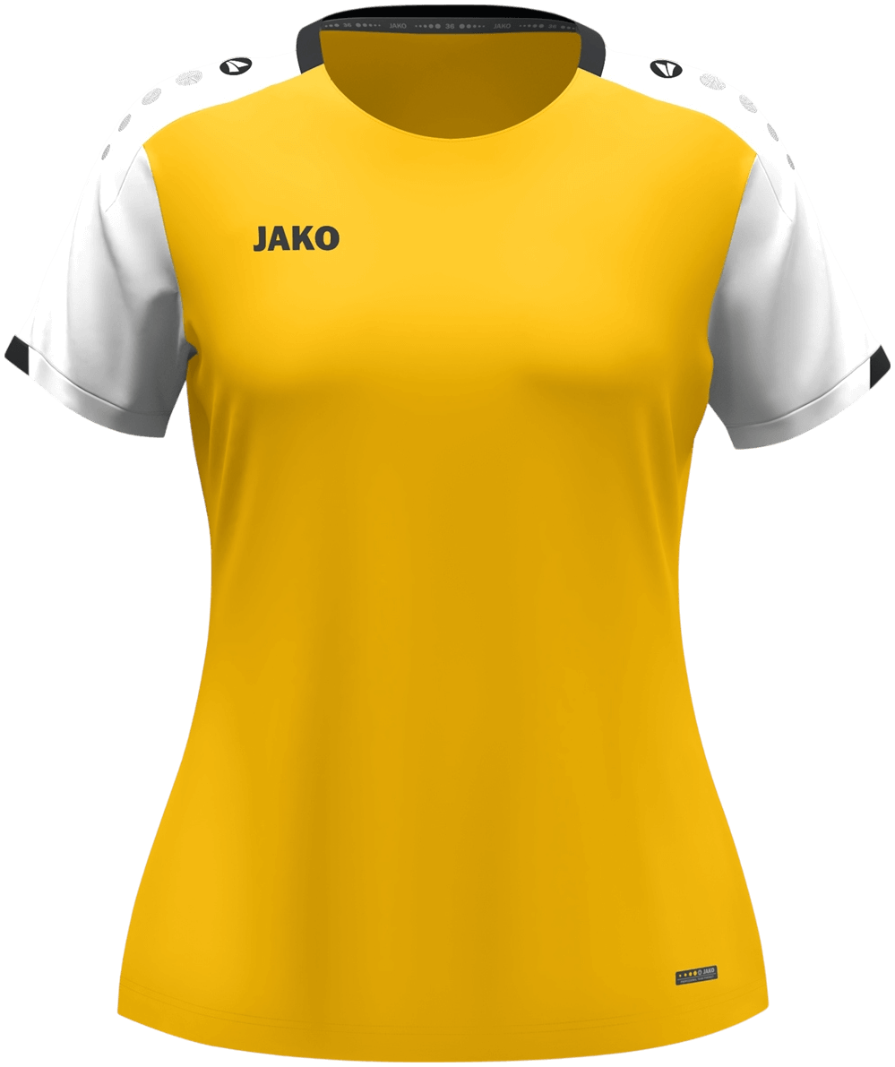 Jako Dynamic Damen T-Shirt Dynamic, XL, gelb/schwarz/weiß