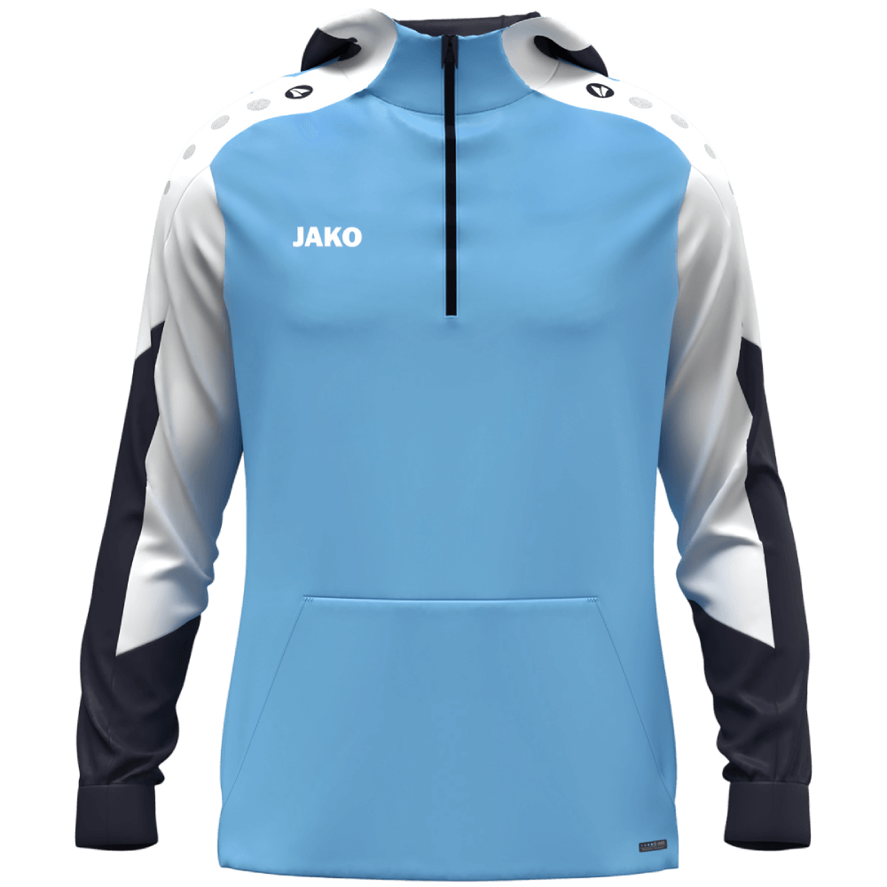 Jako Dynamic Polyester Hoodie, 3XL, hellblau/marine/weiß