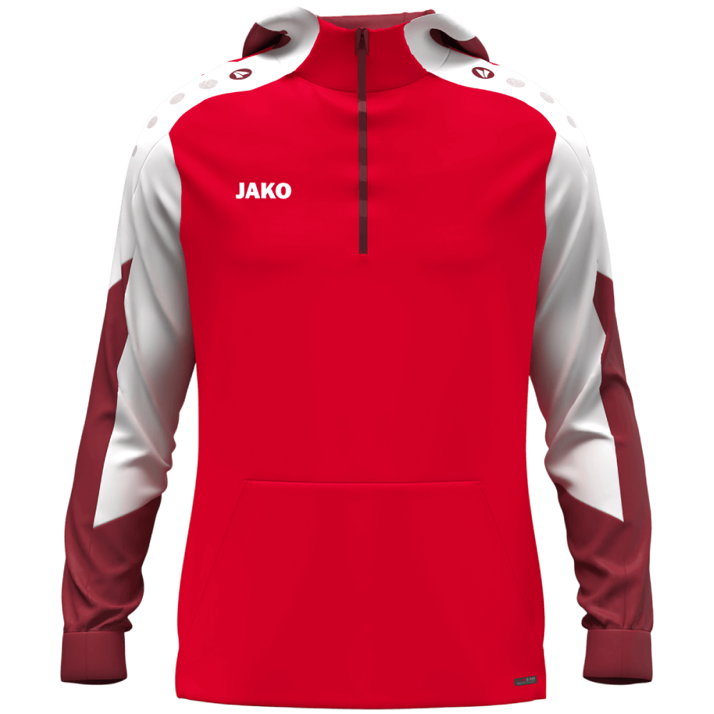 Jako Dynamic Polyester Hoodie, 3XL, rot/weiß