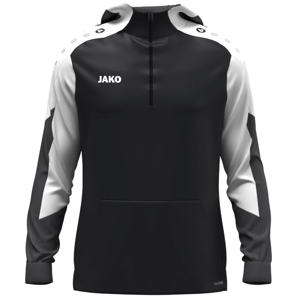 Jako Dynamic Polyester Hoodie, 3XL, schwarz/weiß/dunkelgrau
