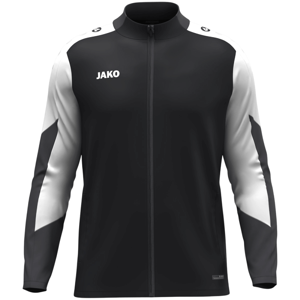 Jako Dynamic Polyesterjacke, 4XL, schwarz/weiß/dunkelgrau