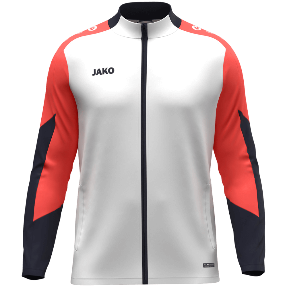 Jako Dynamic Polyesterjacke, 4XL, weiß/orange