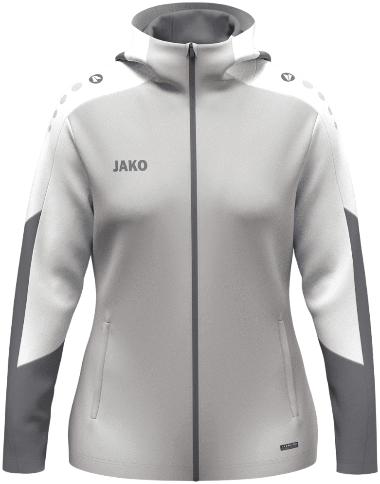 Jako Dynamic Trainingsjacke mit Kapuze, XL, hellgrau/weiß