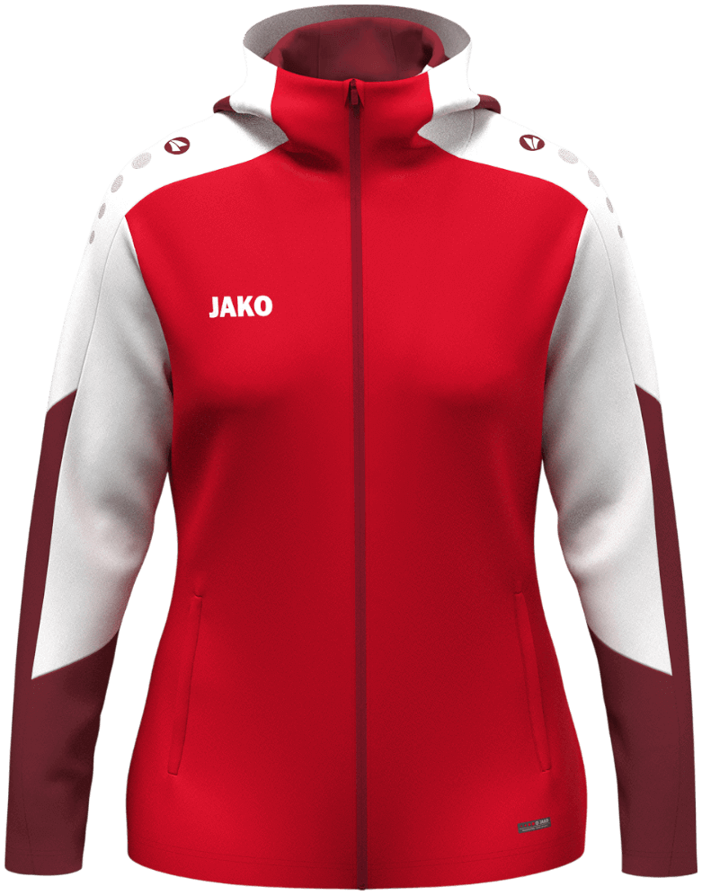 Jako Dynamic Trainingsjacke mit Kapuze, XL, rot/weiß