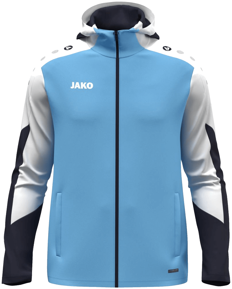 Jako Dynamic Trainingsjacke mit Kapuze, 4XL, hellblau/marine/weiß