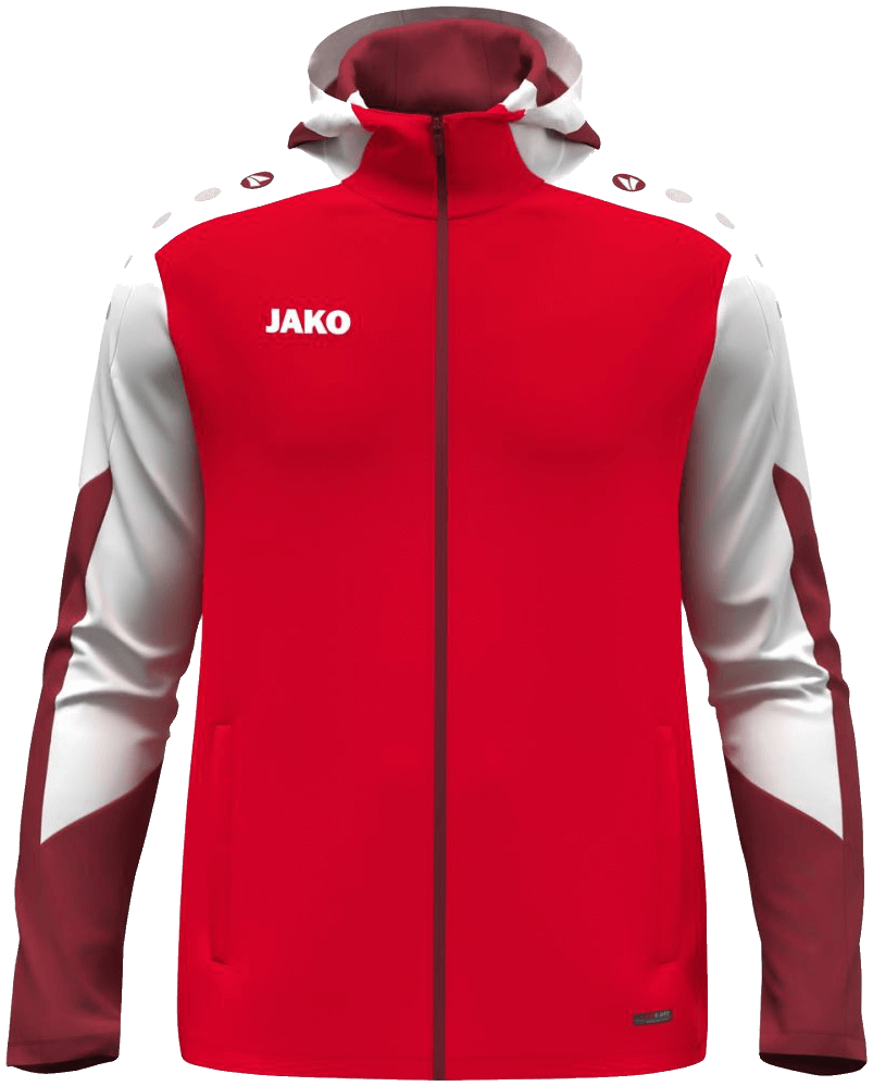 Jako Dynamic Trainingsjacke mit Kapuze, 4XL, rot/weiß