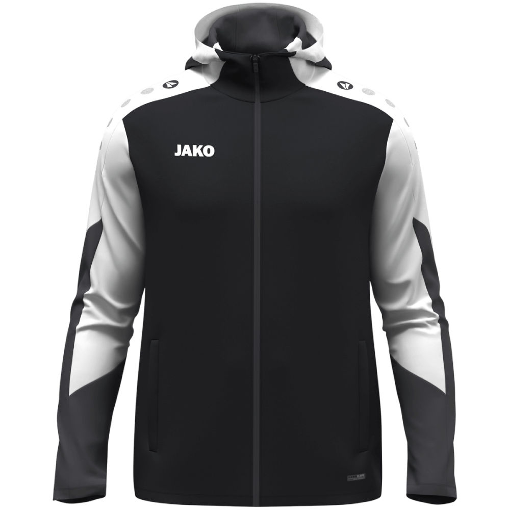 Jako Dynamic Trainingsjacke mit Kapuze, 4XL, schwarz/weiß/dunkelgrau